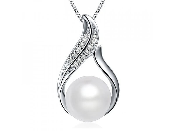 5096 Stříbrný náhrdelník SLADKOVODNÍ PERLA olivie