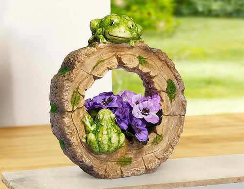 kulatý květináč žába