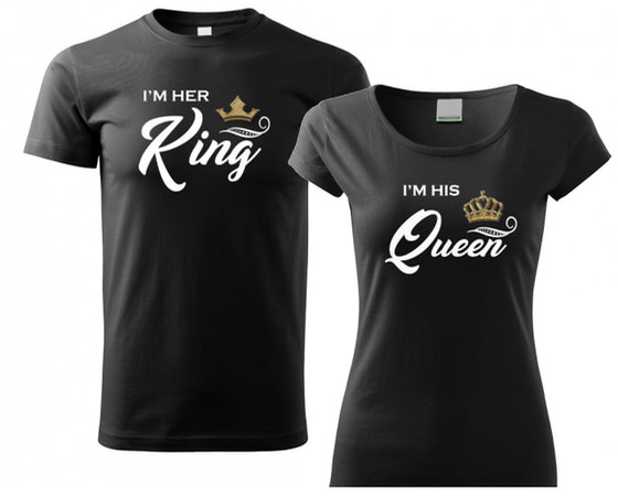 trička pro páry king queen