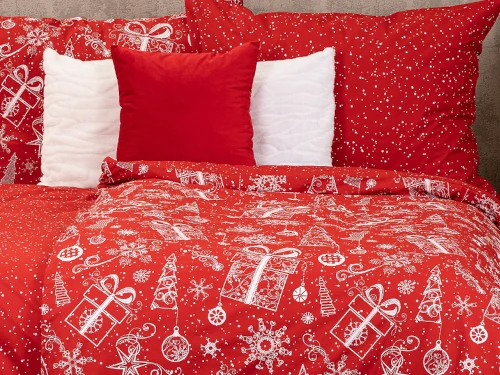 povlečení červené vánoční