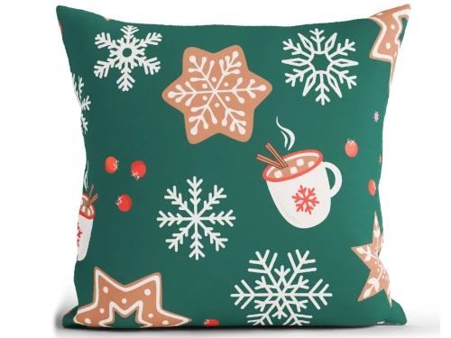 polštář povlak zelený perníček