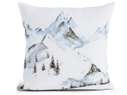povlak na polštář zasněžené hory